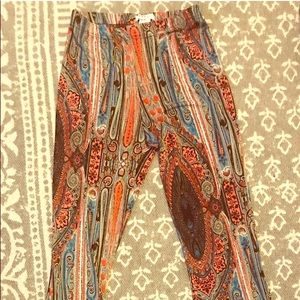 Flare Leg Paisley Palazzo Pants S